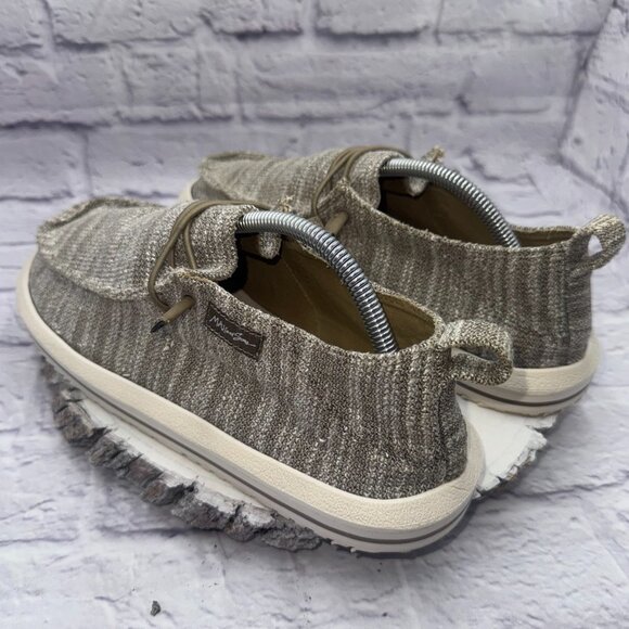 Maui And Sons Shoes Mens 11 Casual Slip On Beach Loafers Flats Brown Knit Fabric - Picture 4 of 9